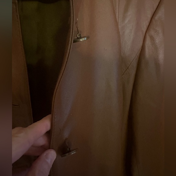 Talbots Brown Leather Jacket - Picture 4 of 9